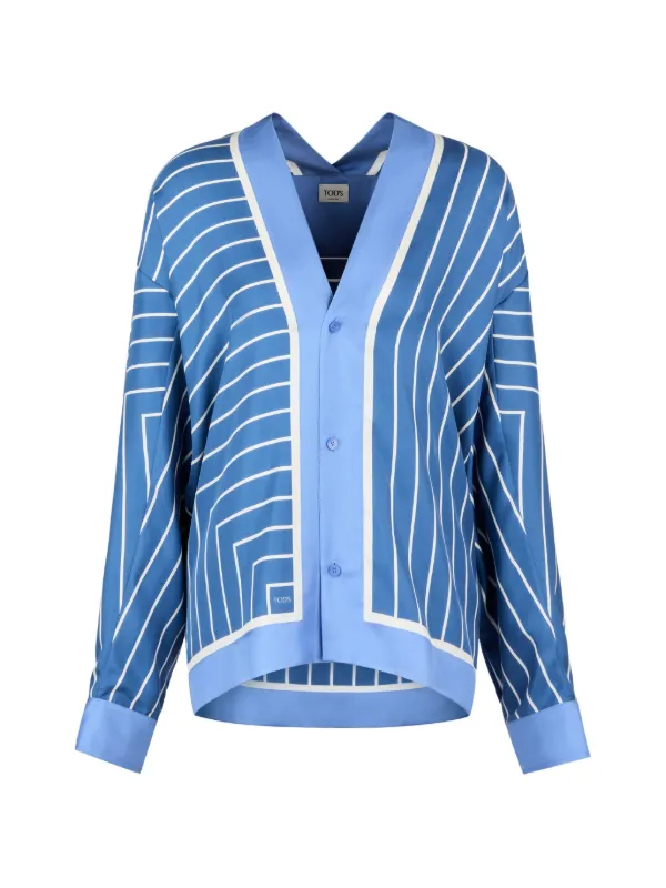 Tod's Shirt in Silk in Blue
