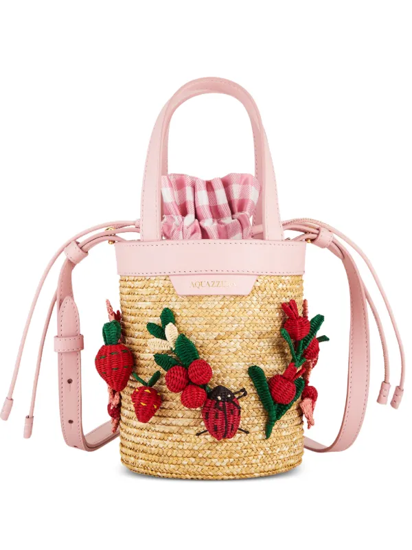 Aquazzura Botanica Mini Bucket in Neutrals