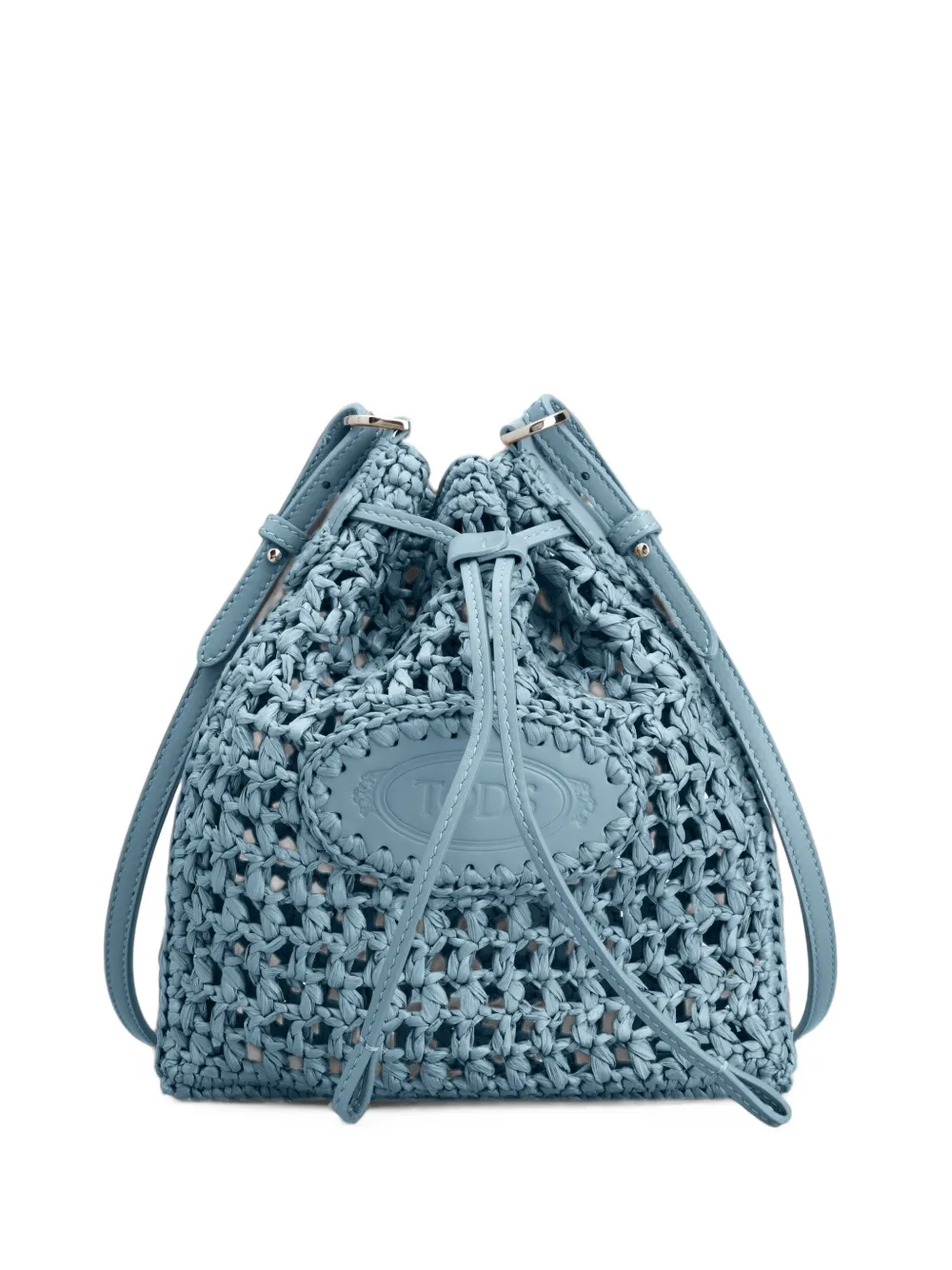 Tod's raffia & leather bucket bag mini
