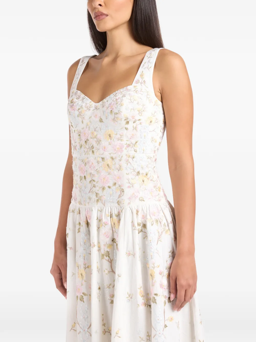Needle & Thread Garden Rose sleeveless midi dress Wit