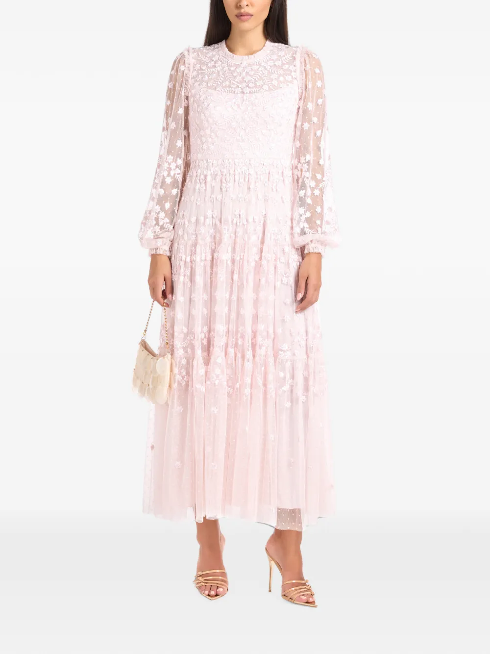 Needle & Thread Clover Sequin-embellished Maxi Dress In Pink