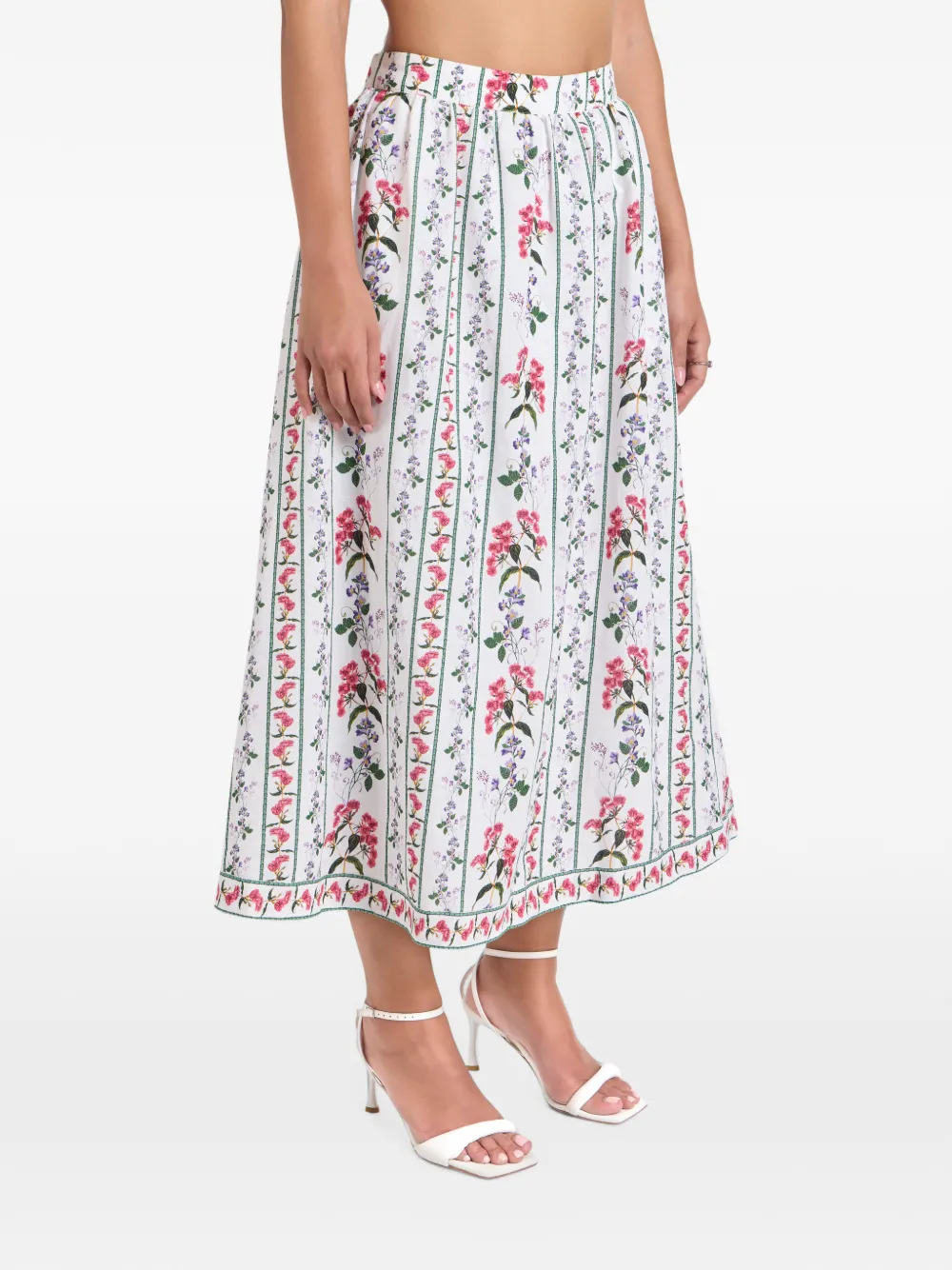 Hemant And Nandita Anya floral-print pleated midi skirt