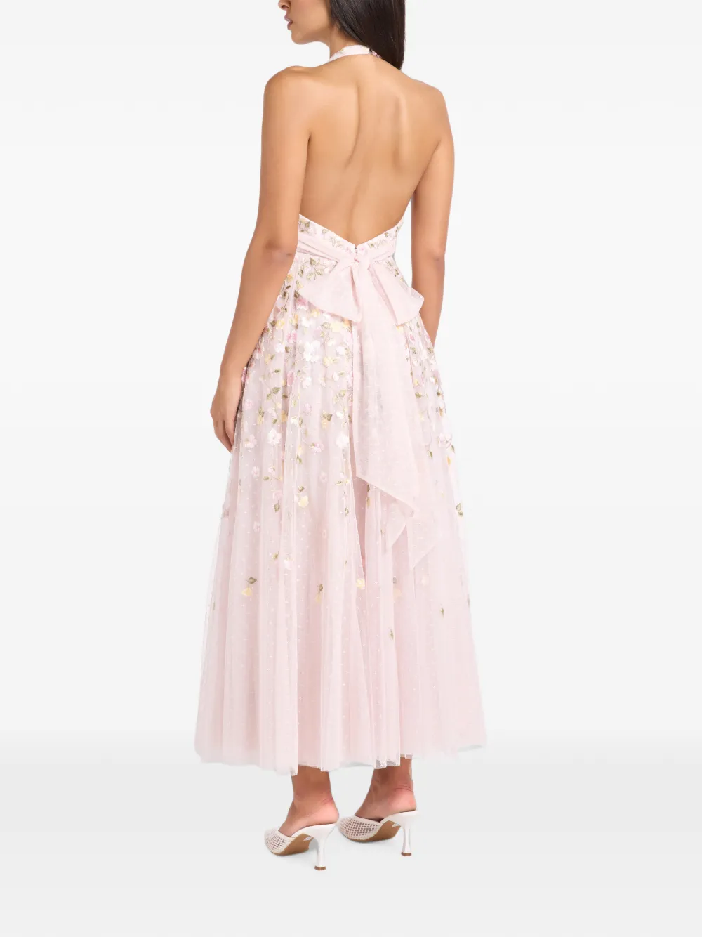 Needle & Thread Trailing Roses halter-neck midi dress Roze