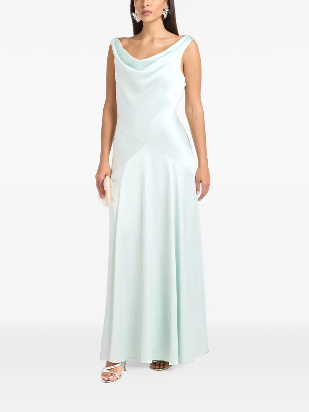 Needle & Thread Evangeline Cowl-neck Maxi Dress In Blue