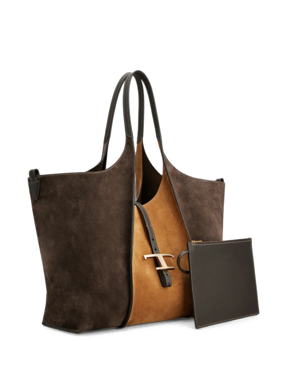 Tod's T Timeless suède shopper Bruin