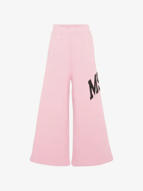 MSGM Kids logo-print wide-leg tracksuit bottoms