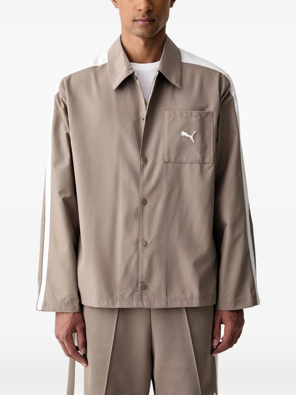 PUMA T7 relaxed overshirt - Toni neutri
