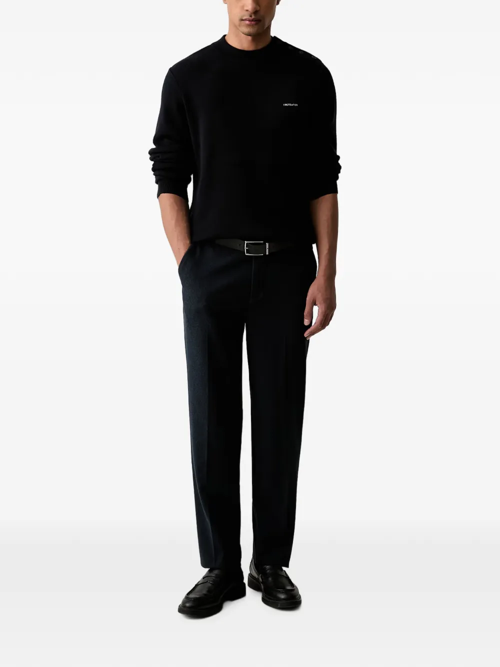 Trussardi Trui met geborduurd logo Zwart