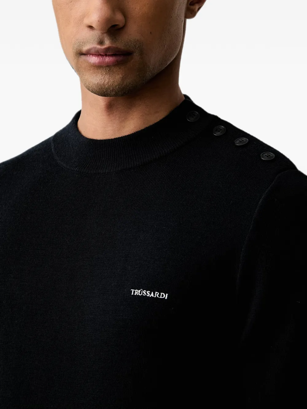 Trussardi Trui met geborduurd logo Zwart