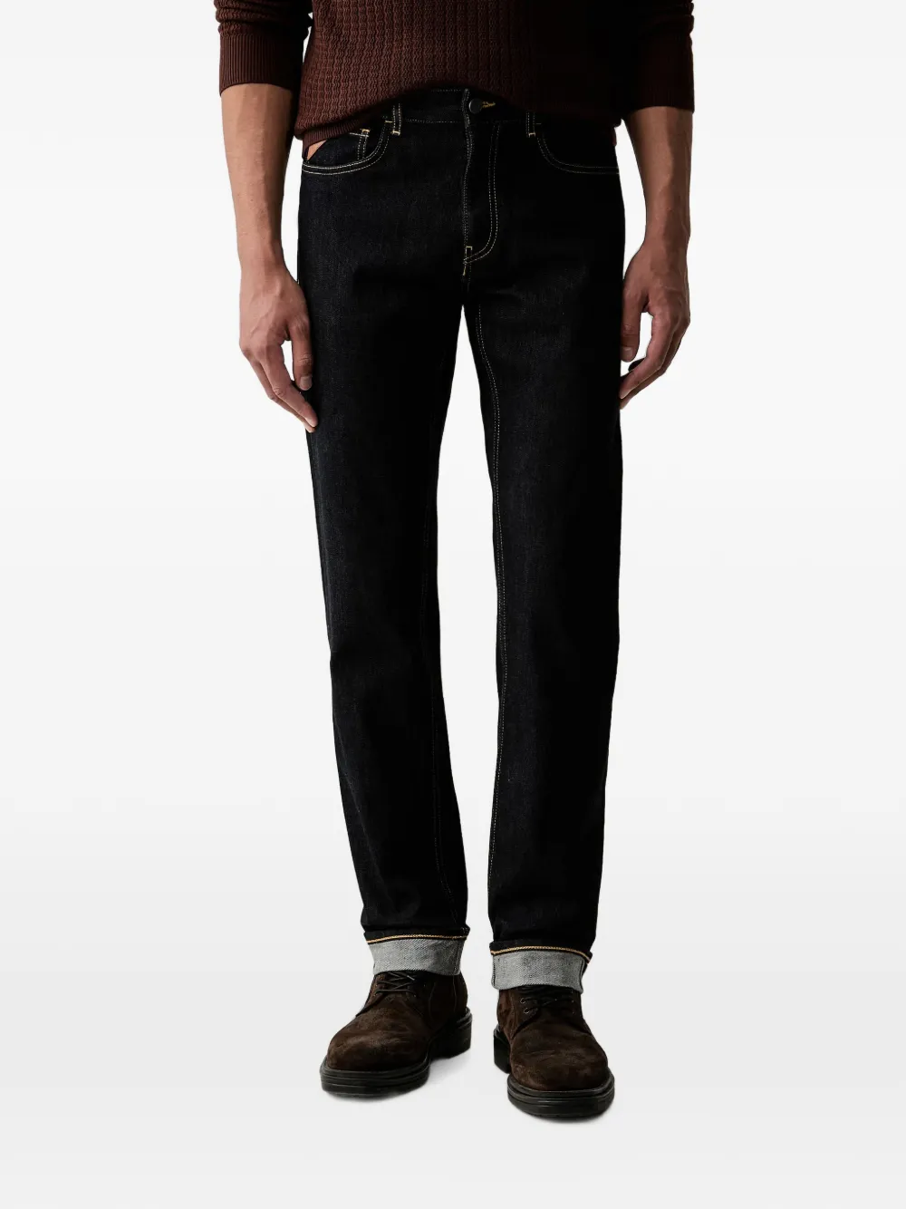 Trussardi 380 contrast-stitch regular jeans - Blau