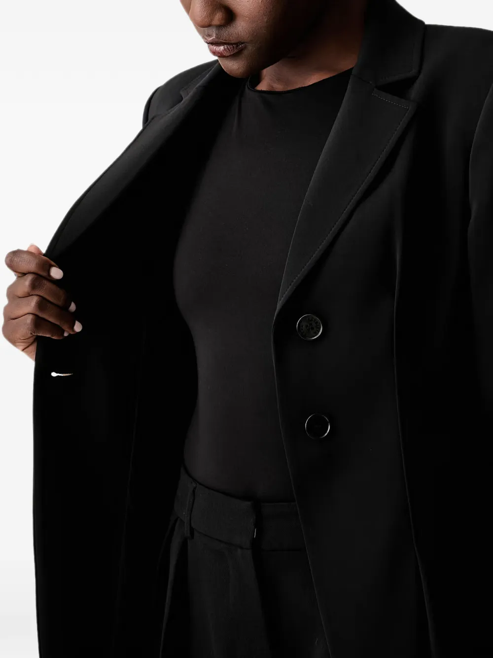 Patrizia Pepe Button-up blazer met Fly-detail Zwart