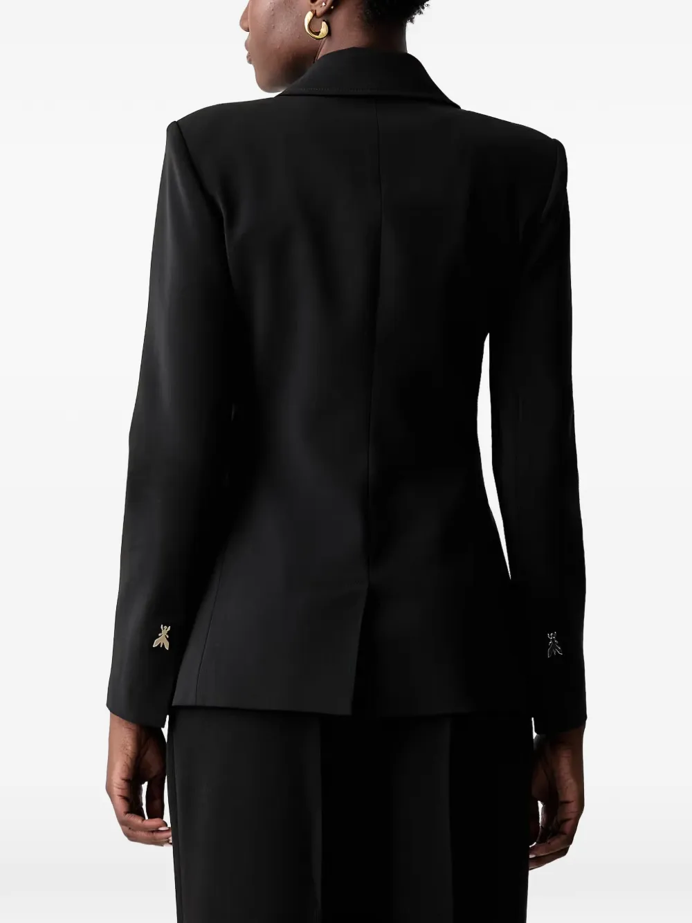 Patrizia Pepe Button-up blazer met Fly-detail Zwart