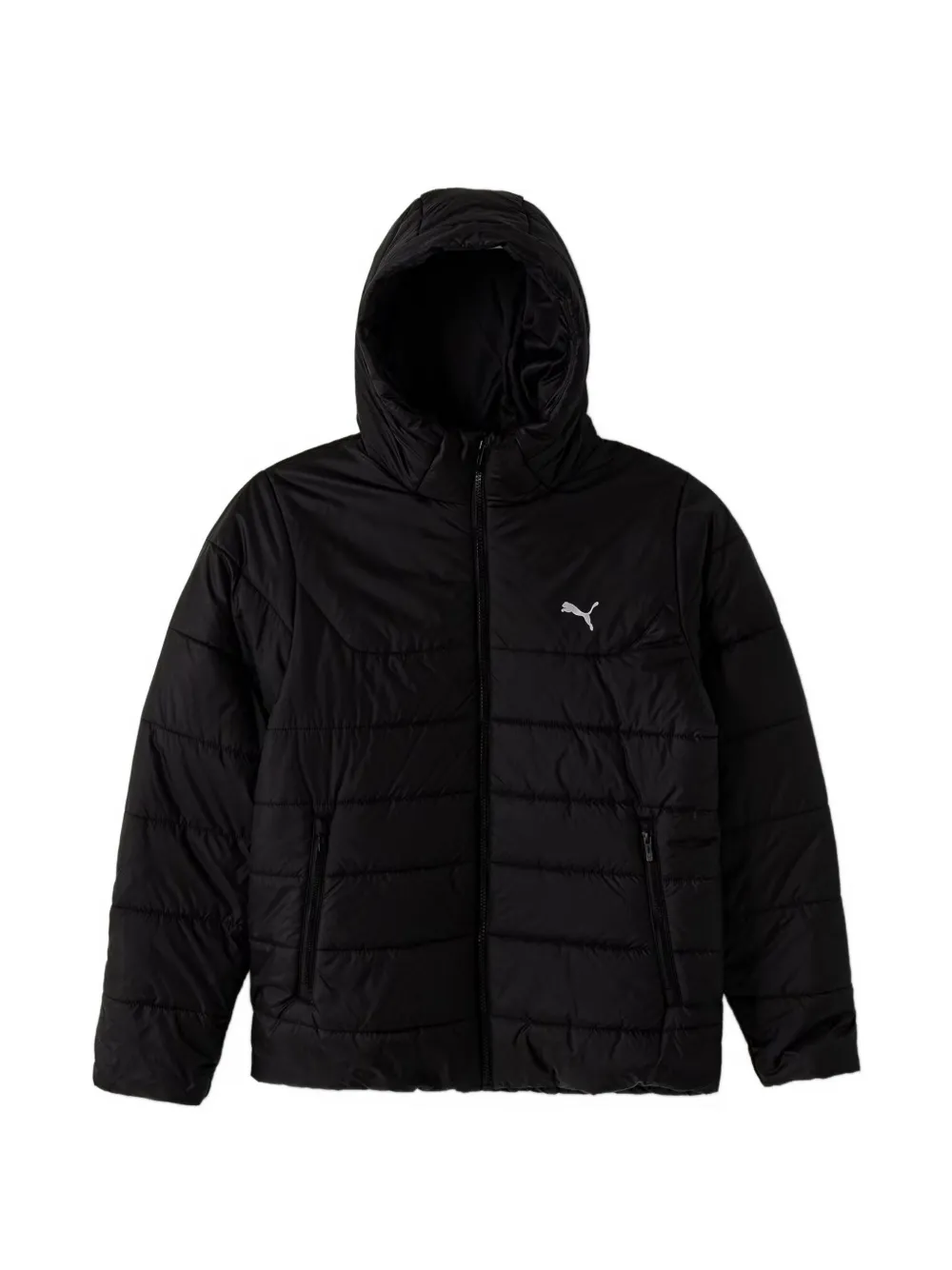 Puma Kids logo-print hooded padded jacket - Nero