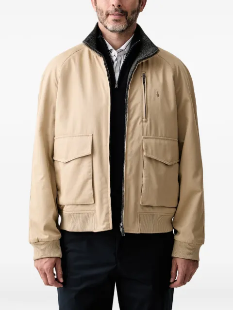 Trussardi chaqueta reversible con motivo de espiga