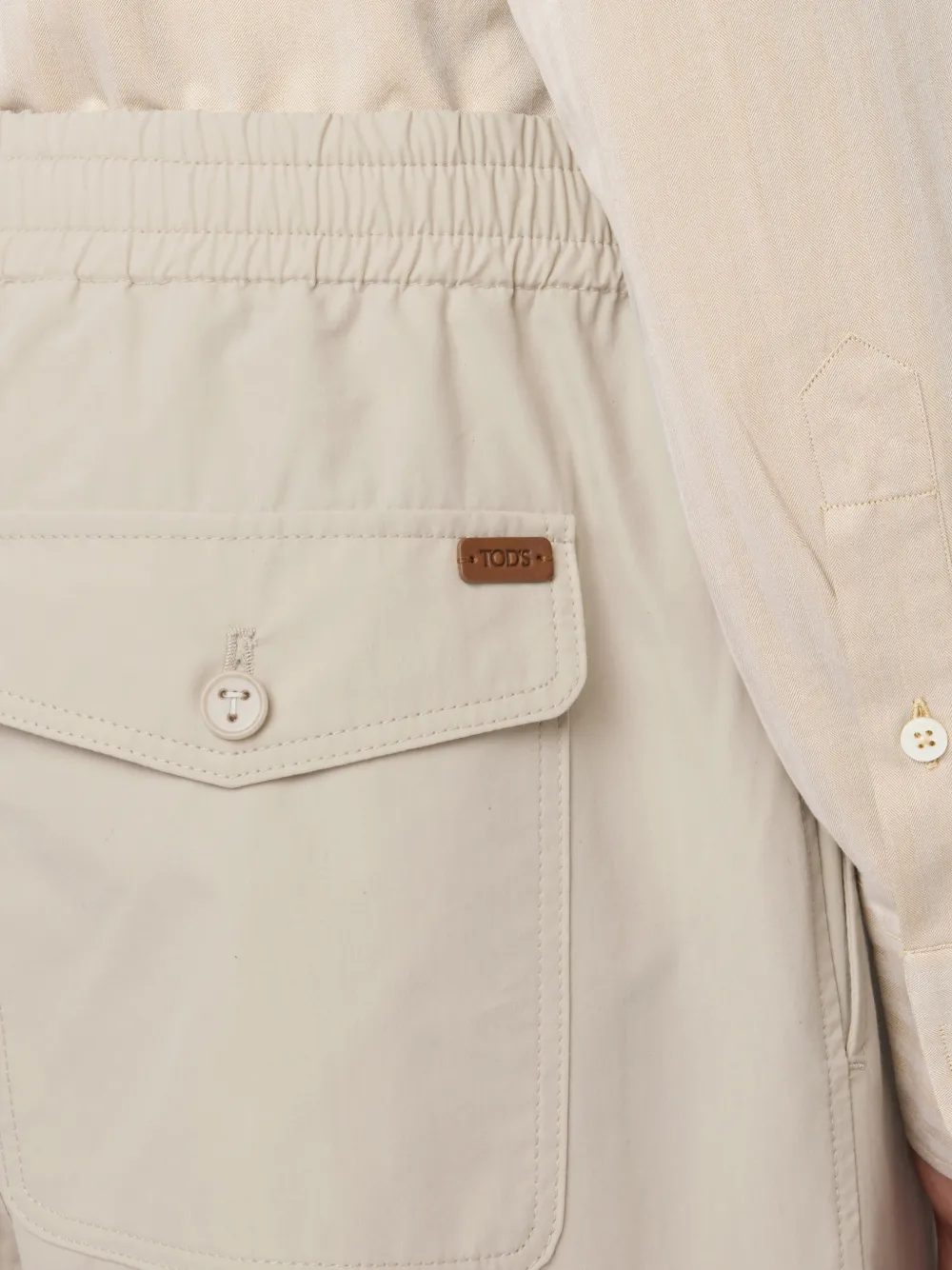 Tod's Trousers in Technical Cotton with Drawstring in Neutrals, view 2