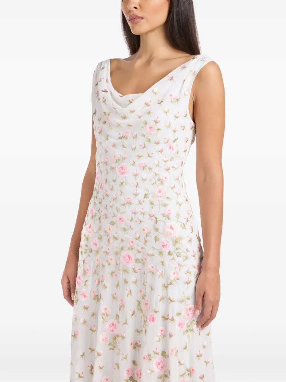 Needle & Thread Rose Bloom georgette maxi dress Wit