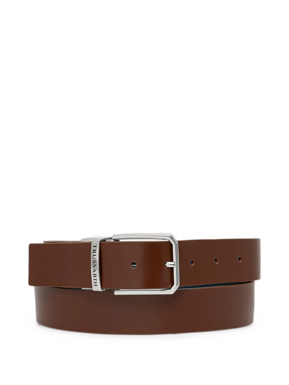 Trussardi reversible logo-engraved belt - Marrone