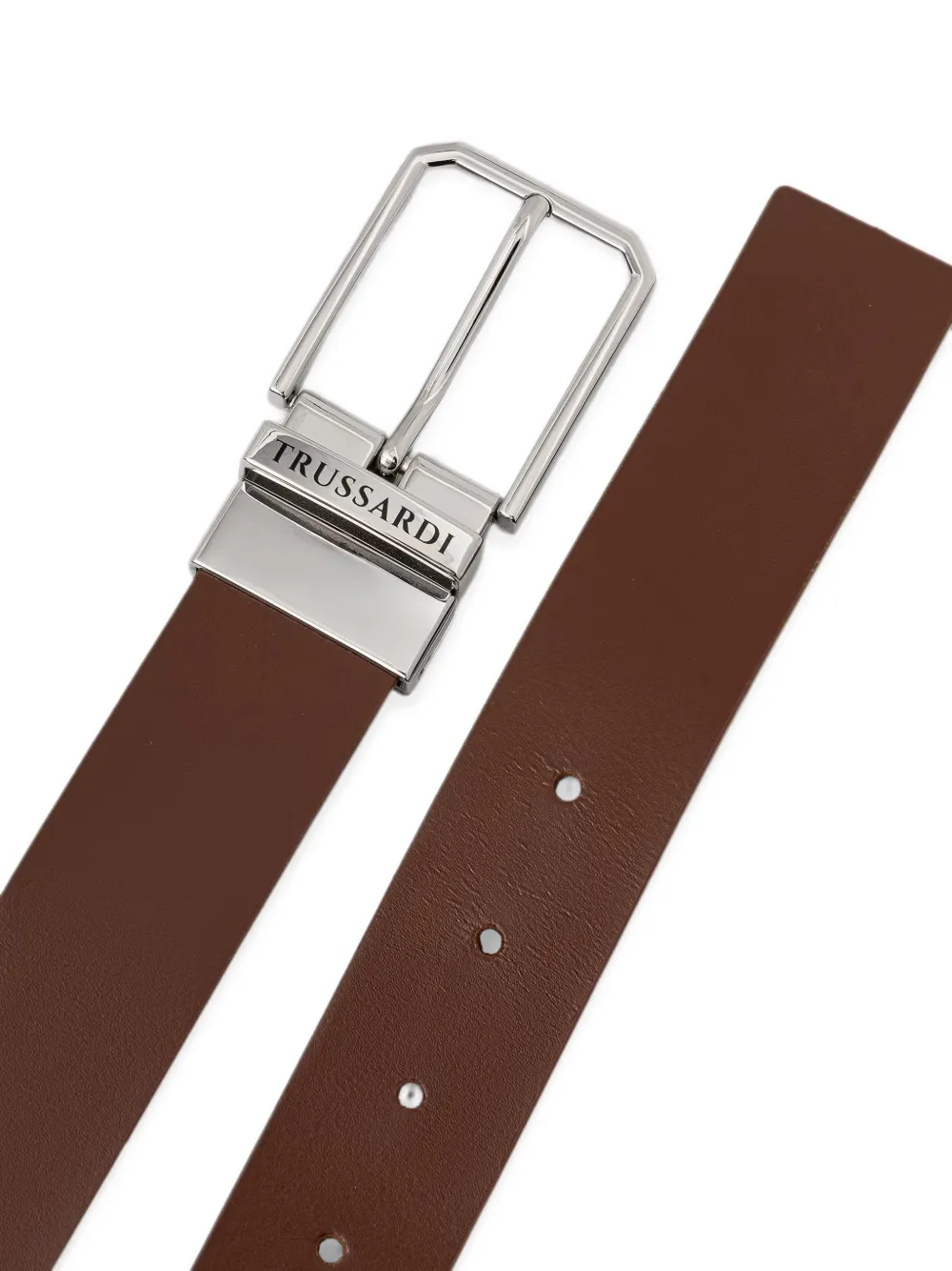 Trussardi Omkeerbare riem met gegraveerd logo Bruin