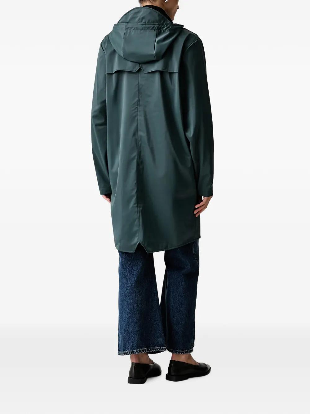 Rains Parka met capuchon en drukknopen Groen