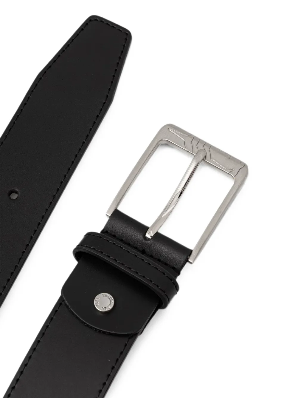 Trussardi Gespriem met gegraveerd logo Zwart