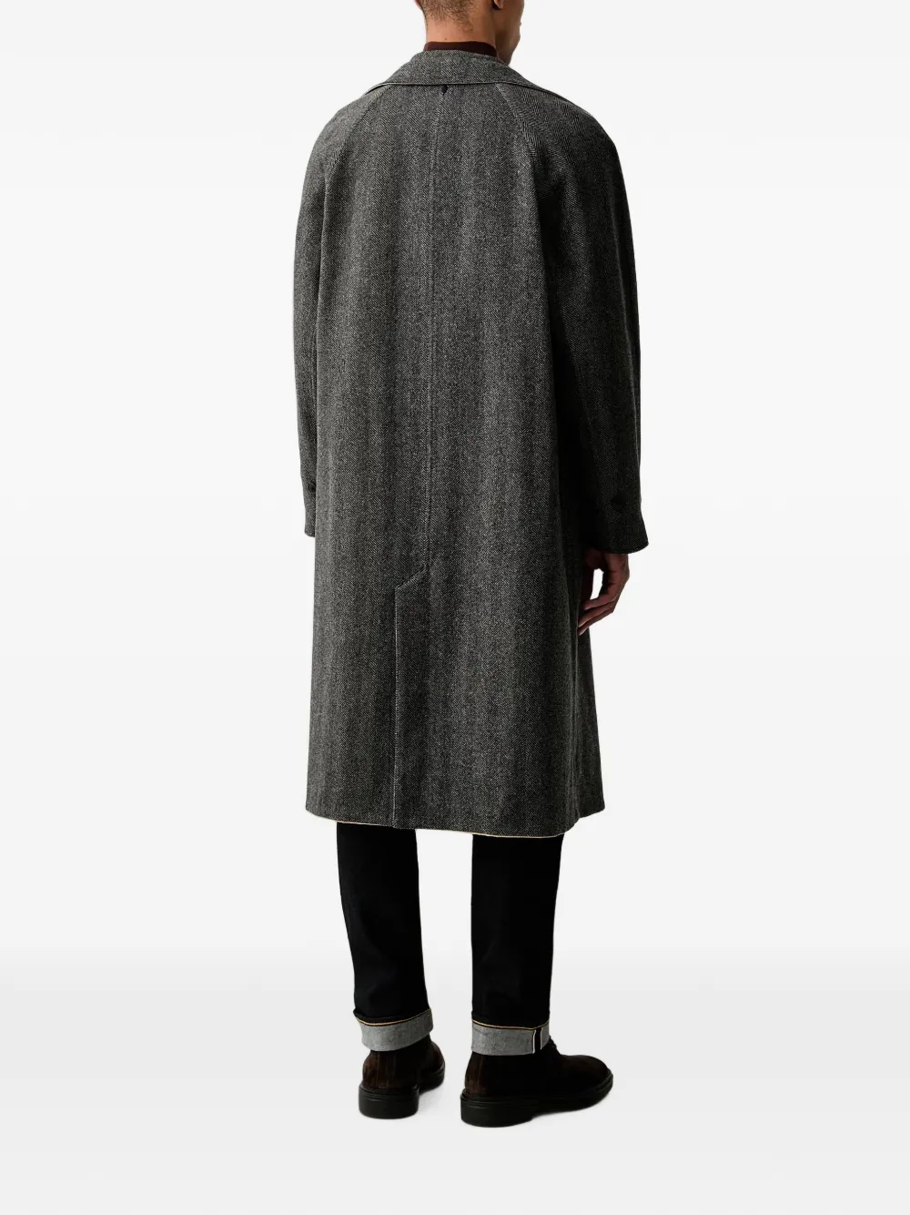 Trussardi Omkeerbare jas met visgraatpatroon Grijs