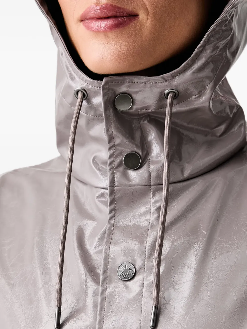 Rains Regenjas met capuchon en glanzend effect Grijs