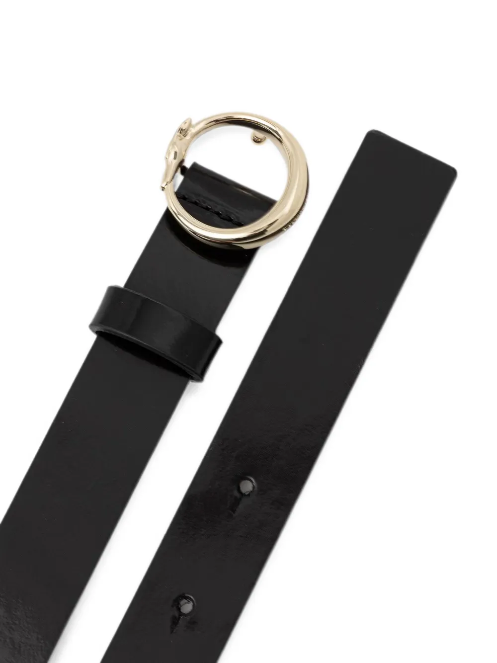 Trussardi Leren riem met ronde gesp Zwart