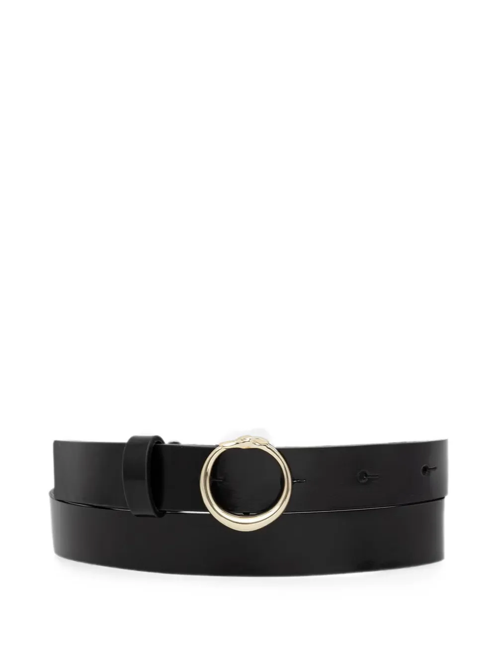 Trussardi circular-buckle leather belt - Nero