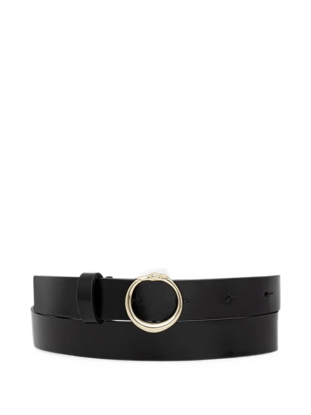 Trussardi circular-buckle leather belt - Nero