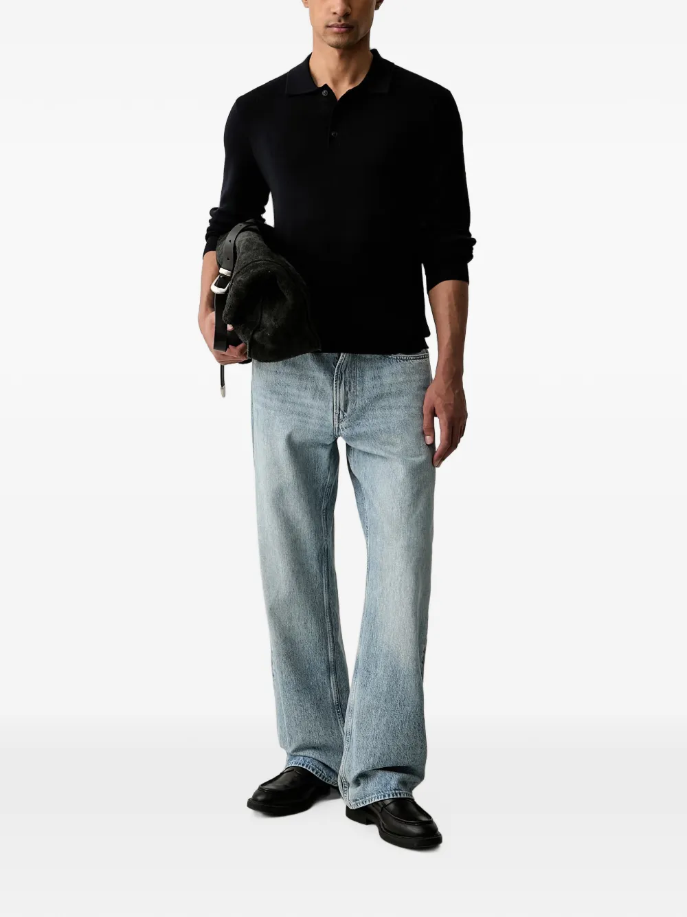Trussardi Poloshirt met lange mouwen Zwart
