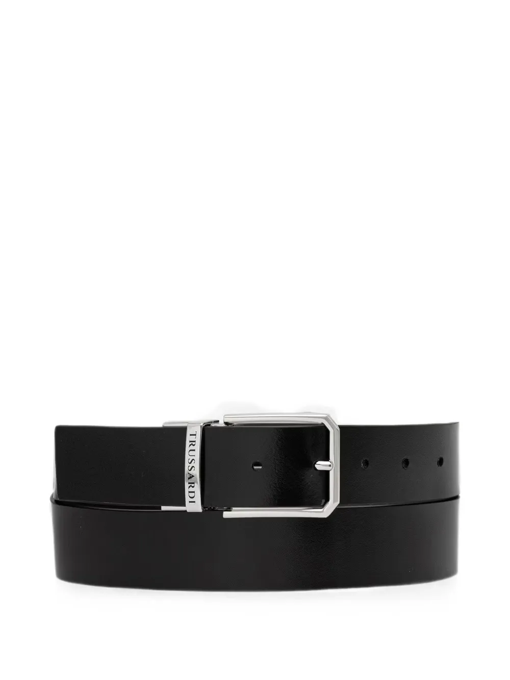 Trussardi logo-engraved buckle belt - Nero