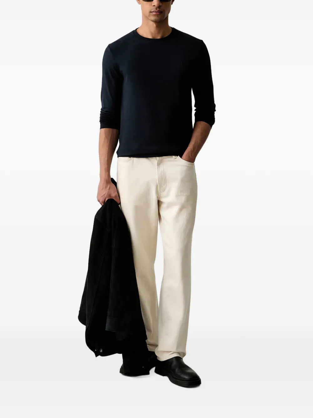 Trussardi T-shirt met geborduurd logo Blauw
