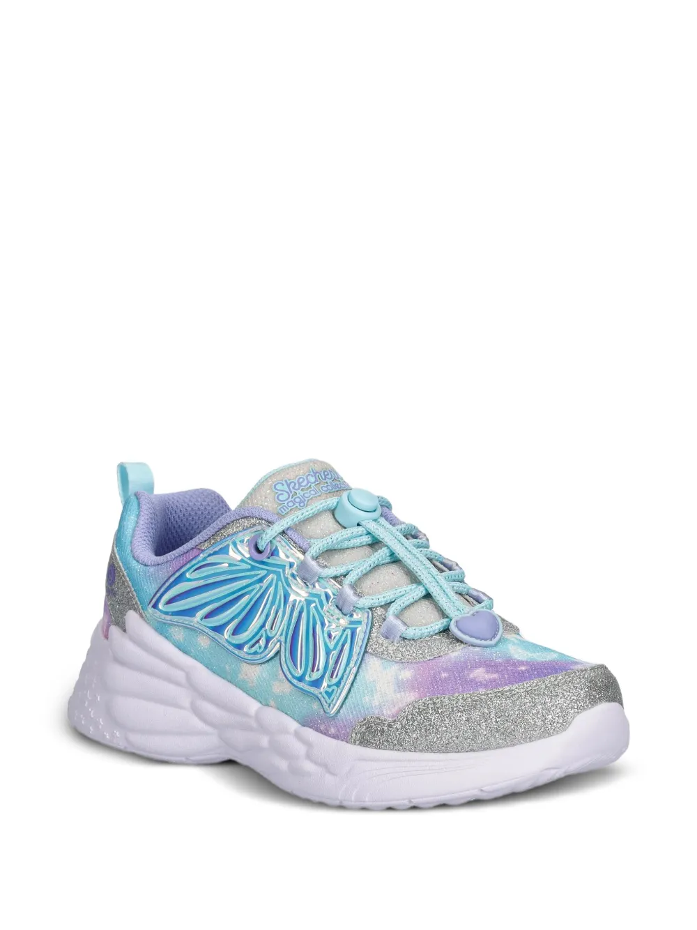 Skechers Dream Racer glitter-effect butterfly-appliqué low-top sneakers - Viola