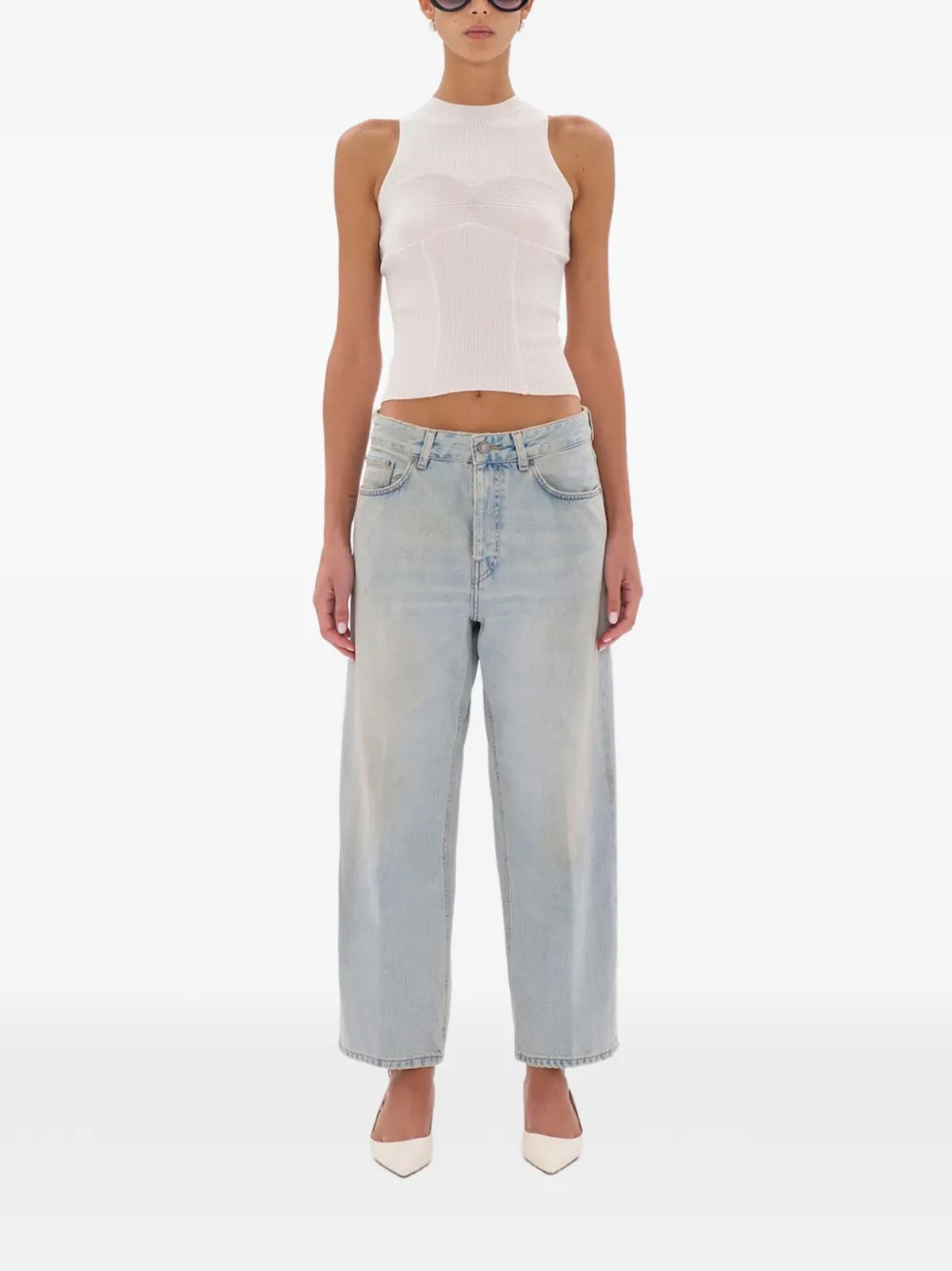 Haikure Korea wide-leg jeans Blauw