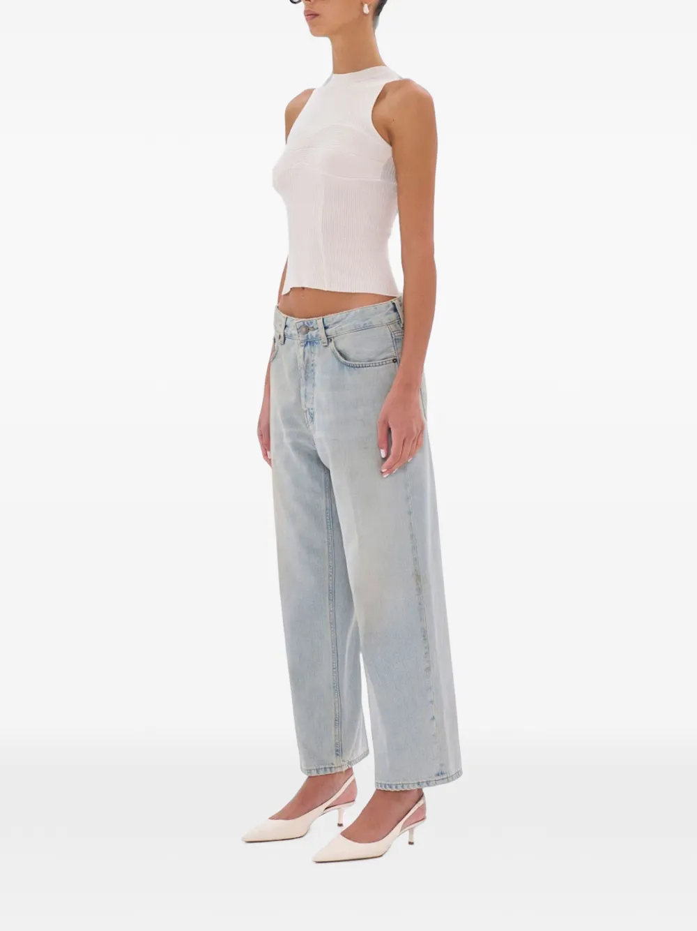 Haikure Korea wide-leg jeans Blauw