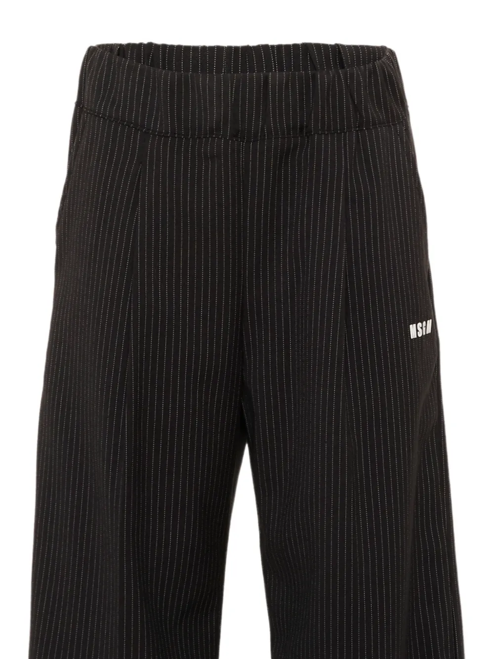 MSGM Kids Broek met krijtstreep en logoprint Zwart