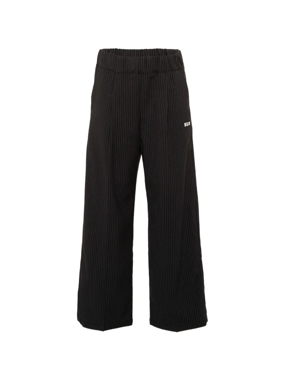 MSGM Kids pinstripe-pattern logo-print trousers - Schwarz