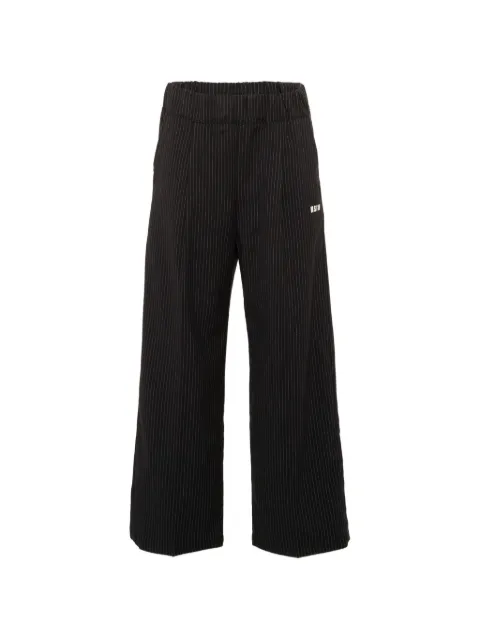 MSGM Kids pinstripe-pattern logo-print trousers