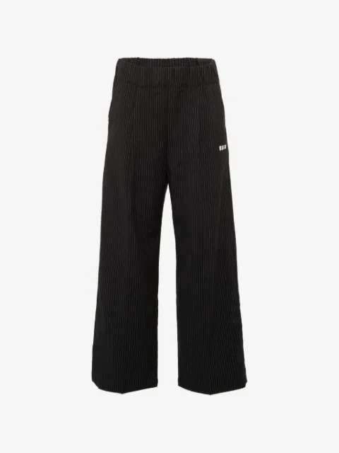 MSGM Kids pinstripe-pattern logo-print trousers