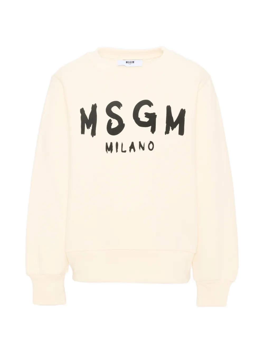 MSGM Kids logo-print cotton sweater - Toni neutri
