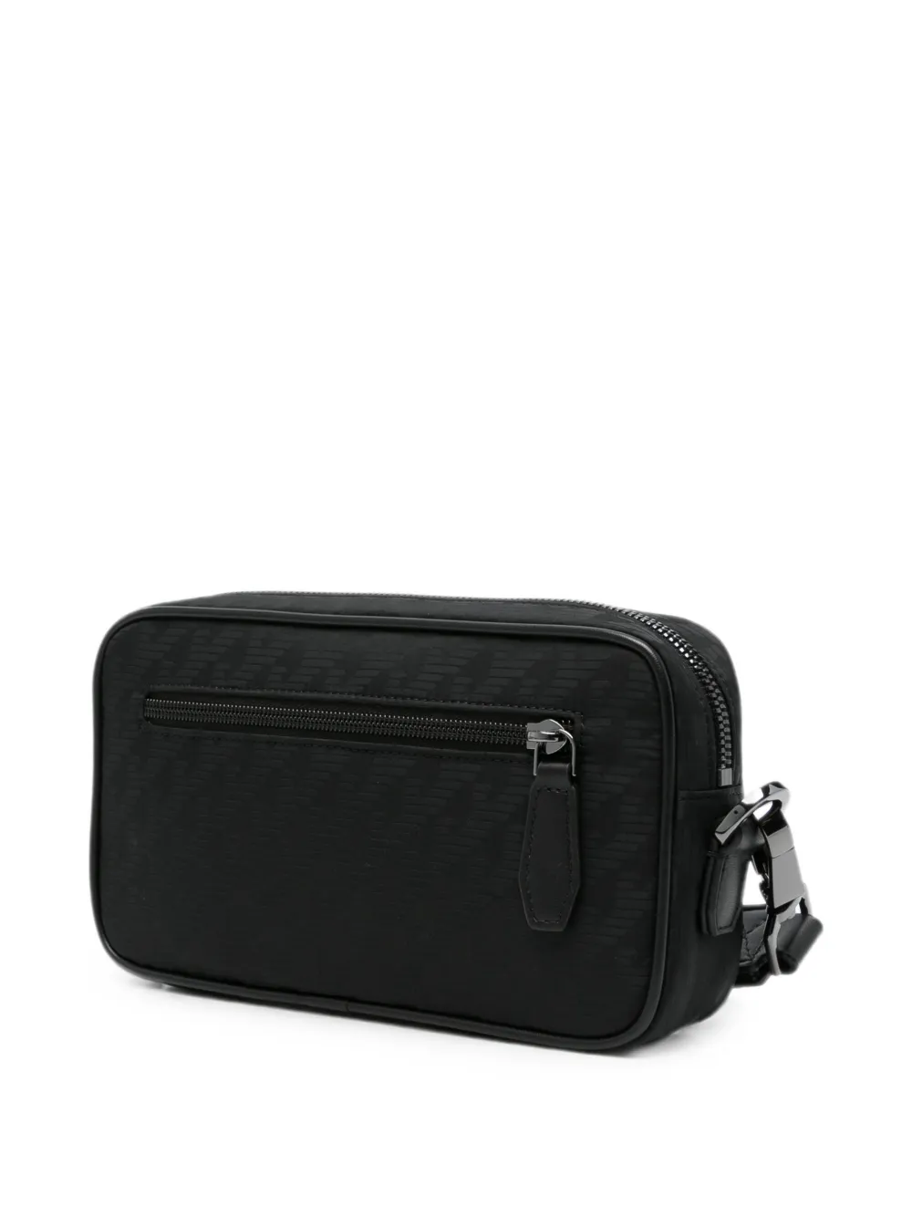 Emporio Armani Toilettas met logoplakkaat en monogram-print Zwart