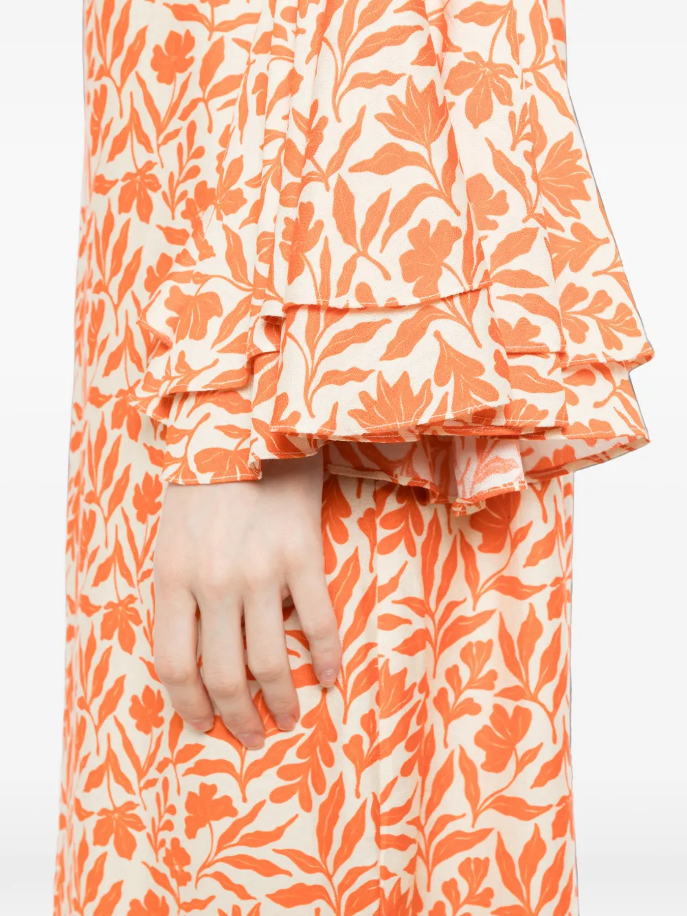 Bambah Jurk met ruches Oranje