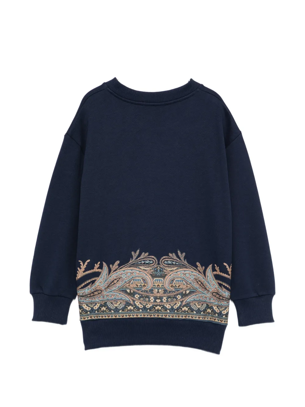 ETRO KIDS Sweater met paisley-print en logoprint Blauw