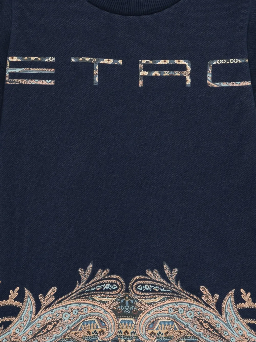 ETRO KIDS Sweater met paisley-print en logoprint Blauw