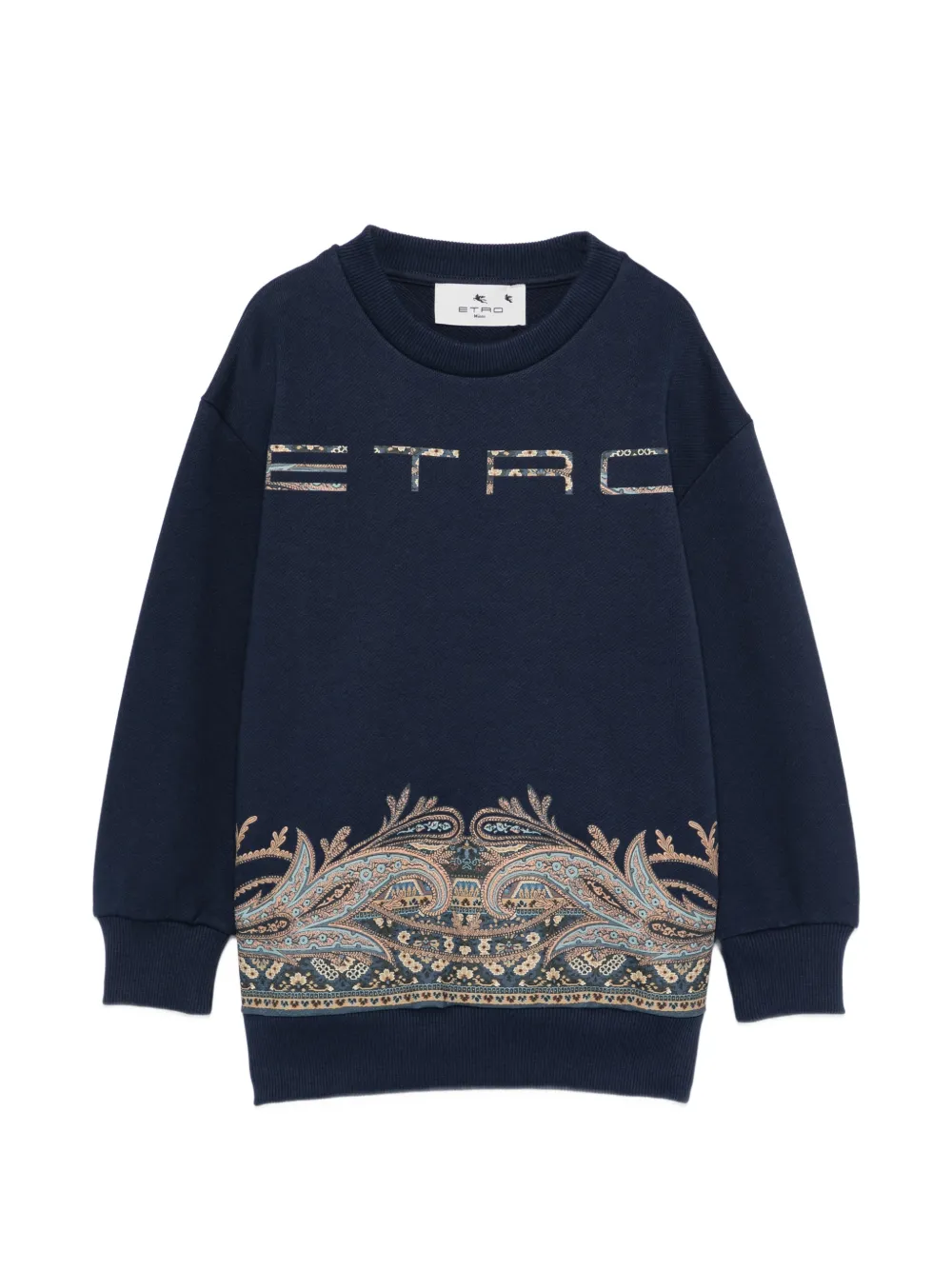 ETRO KIDS logo-print paisley-pattern sweatshirt - Blu
