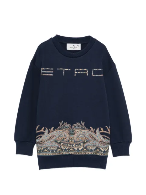 ETRO KIDS logo-print paisley-pattern sweatshirt
