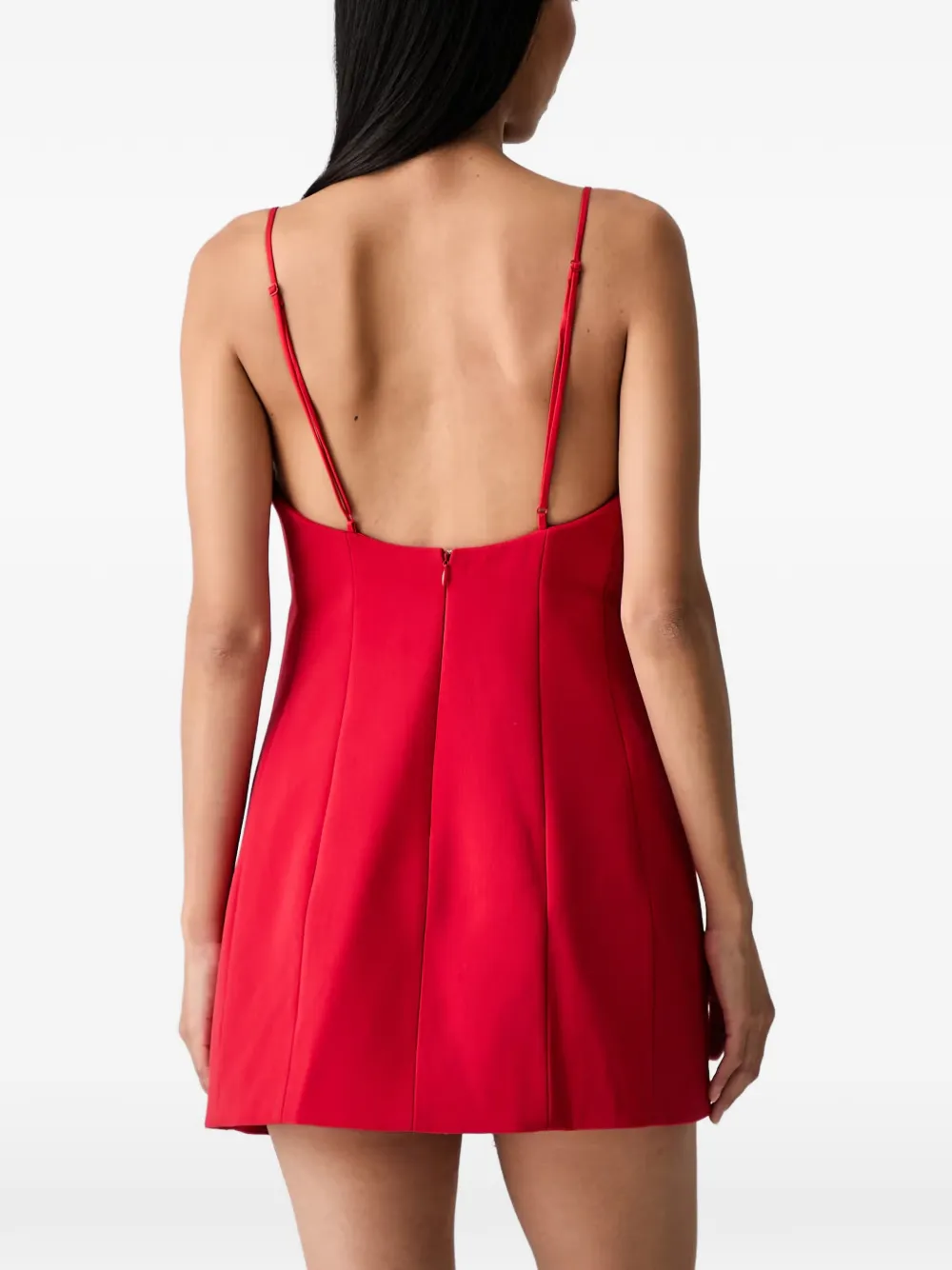 Bardot Branca mini-jurk met diepe ronde hals en vlakken Rood