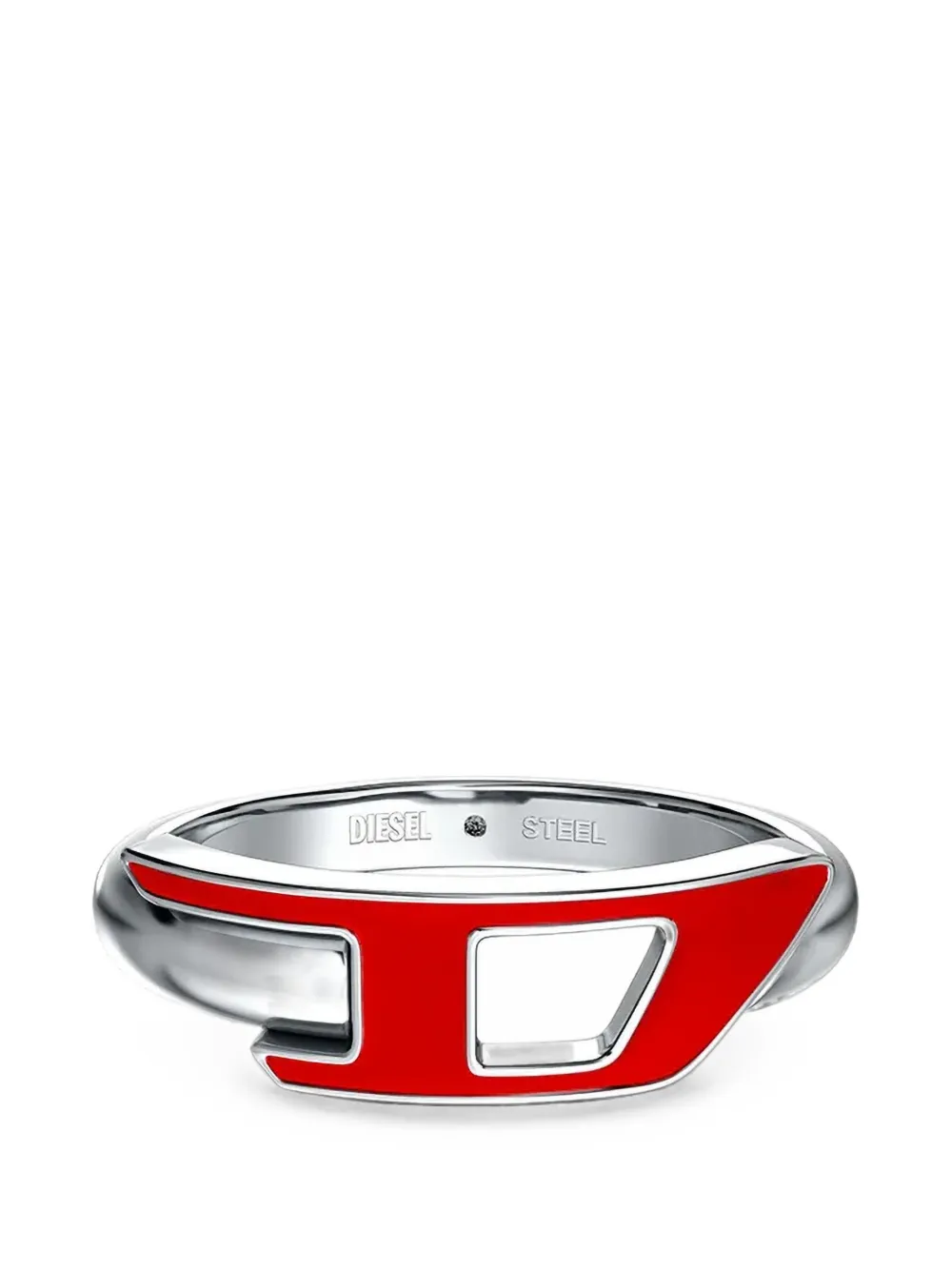 Diesel Oval D logo-plaque ring