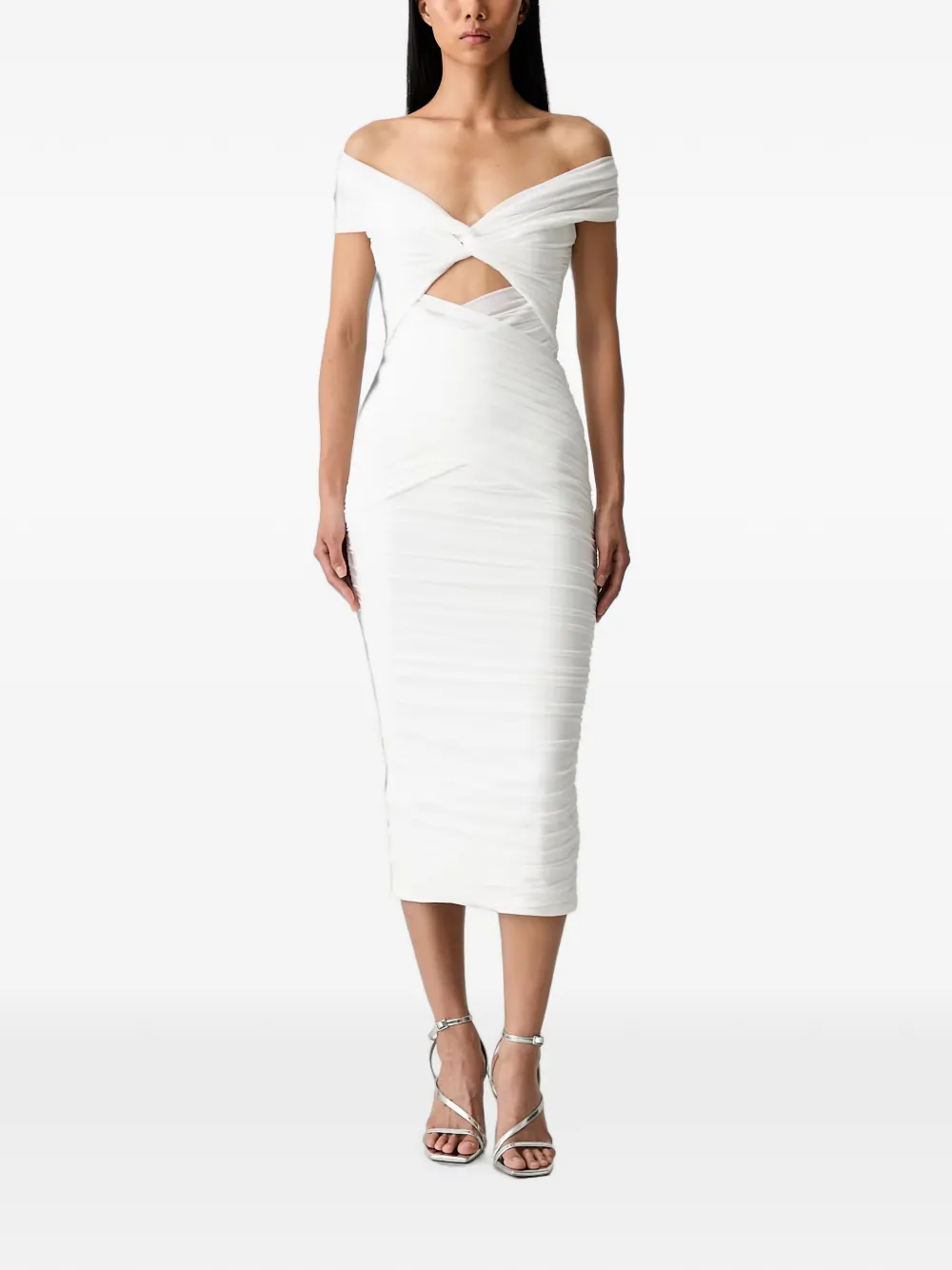 Bardot Priah ruched cut-out midi dress