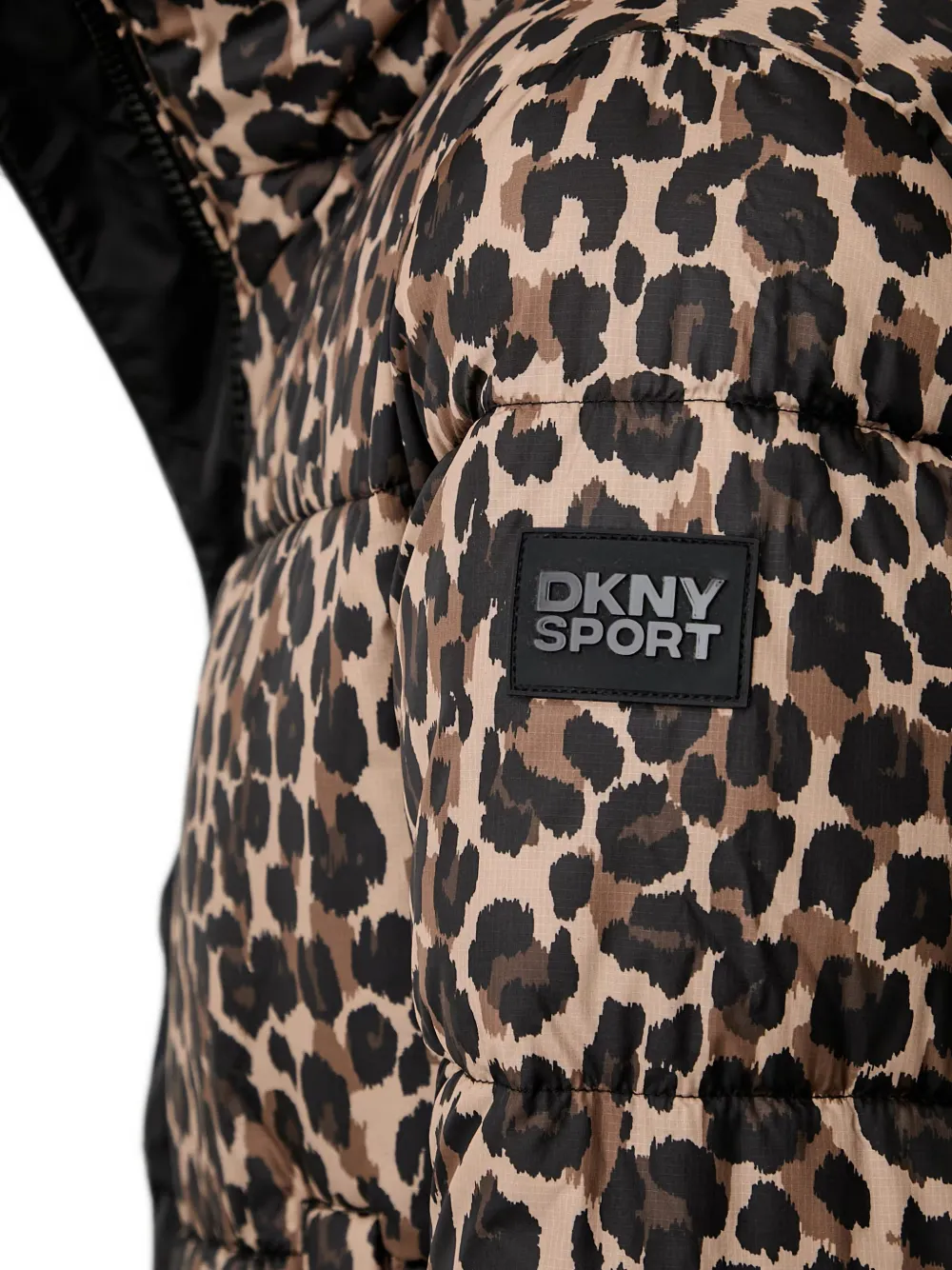 DKNY Donsjack met luipaardprint Beige